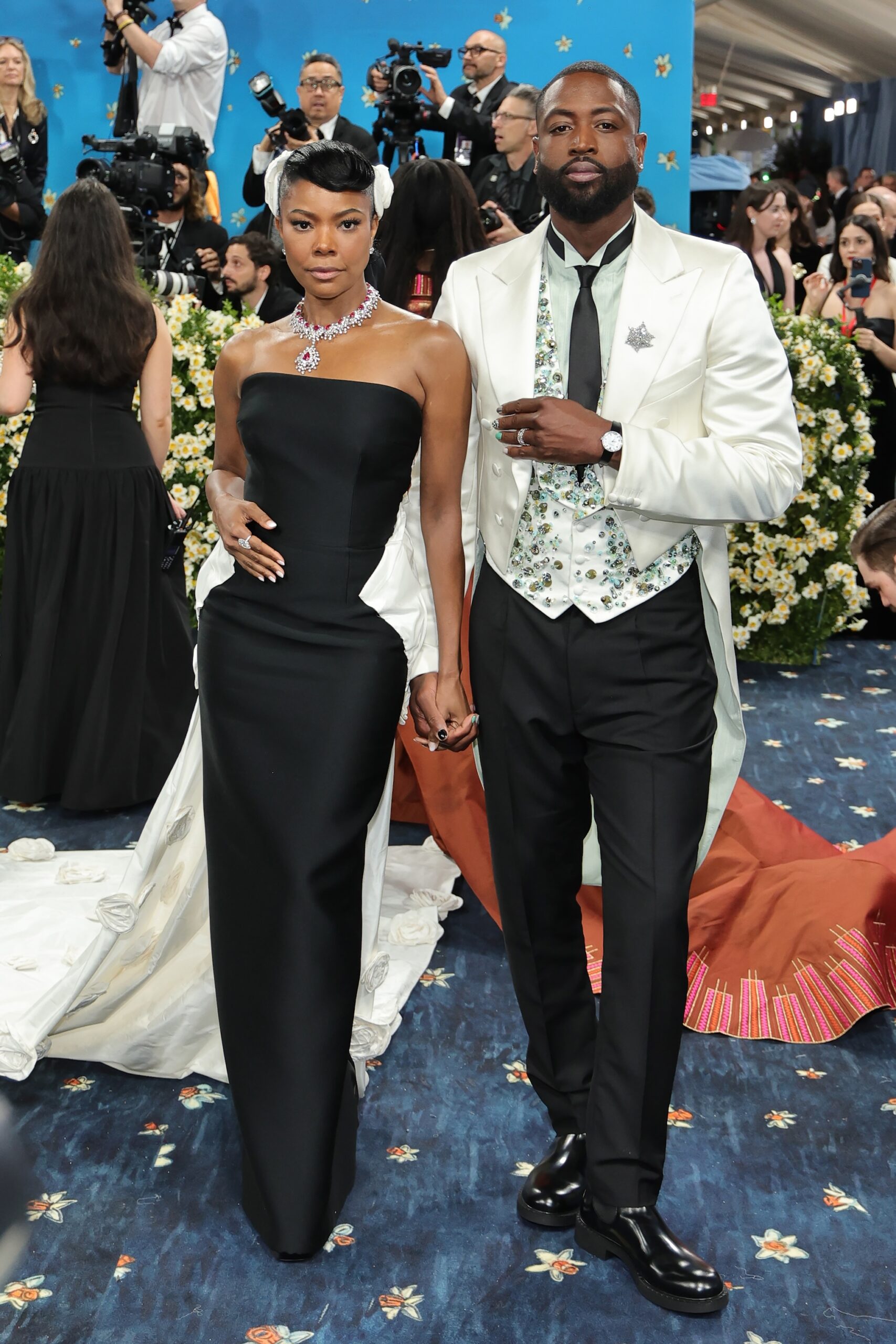 Gabrielle Union and Dwyane Wade attend the 2025 Met Gala Celebrating 