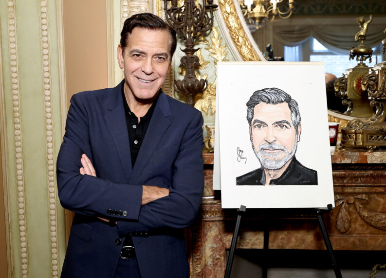 George Clooney attends the unveiling ceremony for his Sardi's Caricature