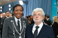 Mellody Lucas and George Lucas attend the 2025 Met Gala Celebrating 'Superfine: Tailoring Black Style' at Metropolitan Museum of Art on May 05, 2025 in New York City.