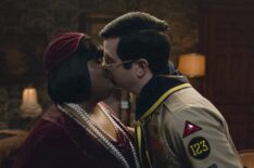 Danielle Pinnock and Richie Moriarty kiss as Alberta and Pete in 'Ghosts' Season 4 finale