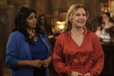 Punam Patel and Rose McIver in 'Ghosts' Season 4 finale - 'The Devil Went Down to Woodstone'