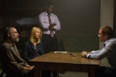 Mandy Patinkin as Saul Berenson, Claire Danes as Carrie Mathison, David Harewood as David Estes, and Damian Lewis as Nicholas Brody on 'Homeland'