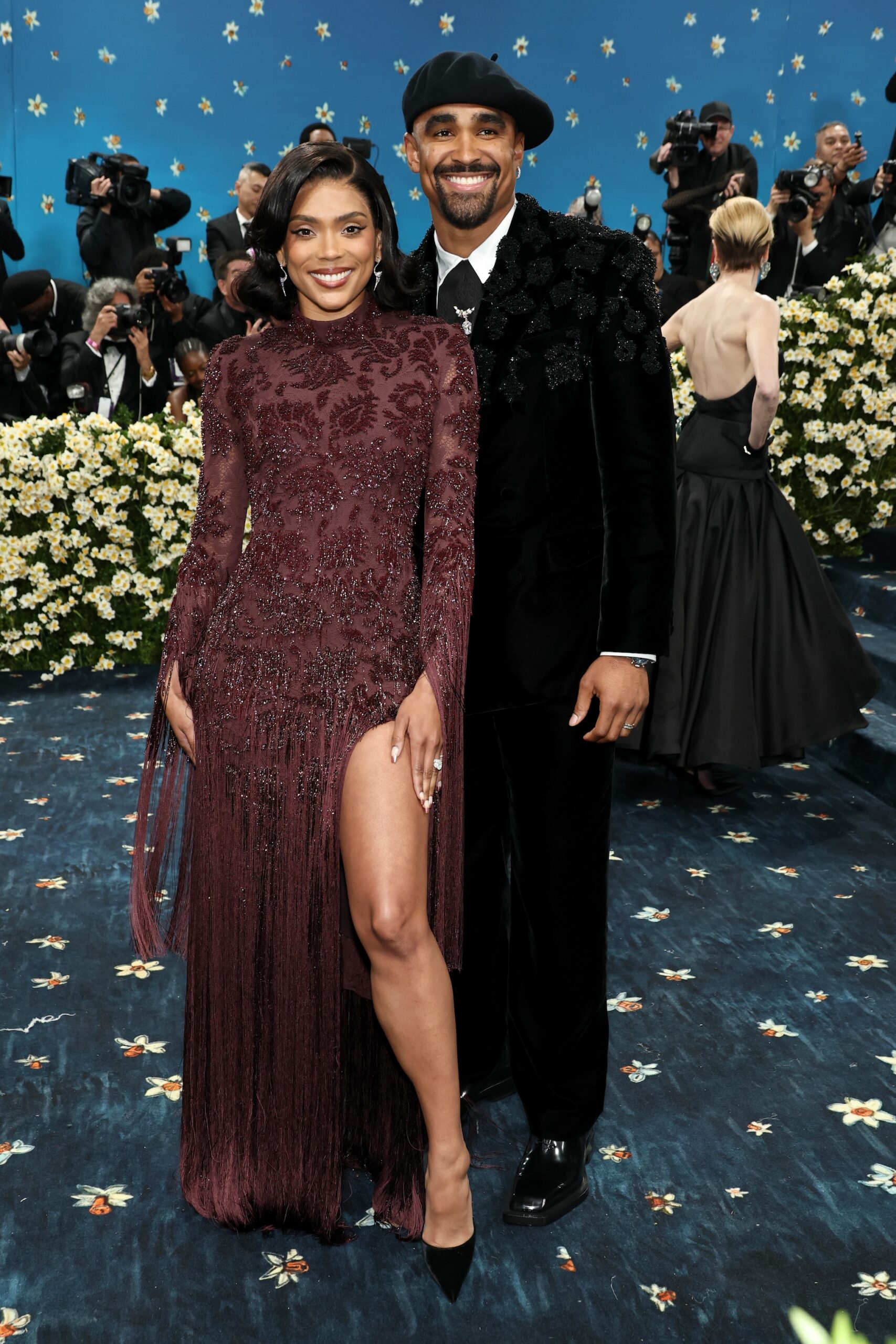 Bry Burrows and Jalen Hurts attend the 2025 Met Gala Celebrating 