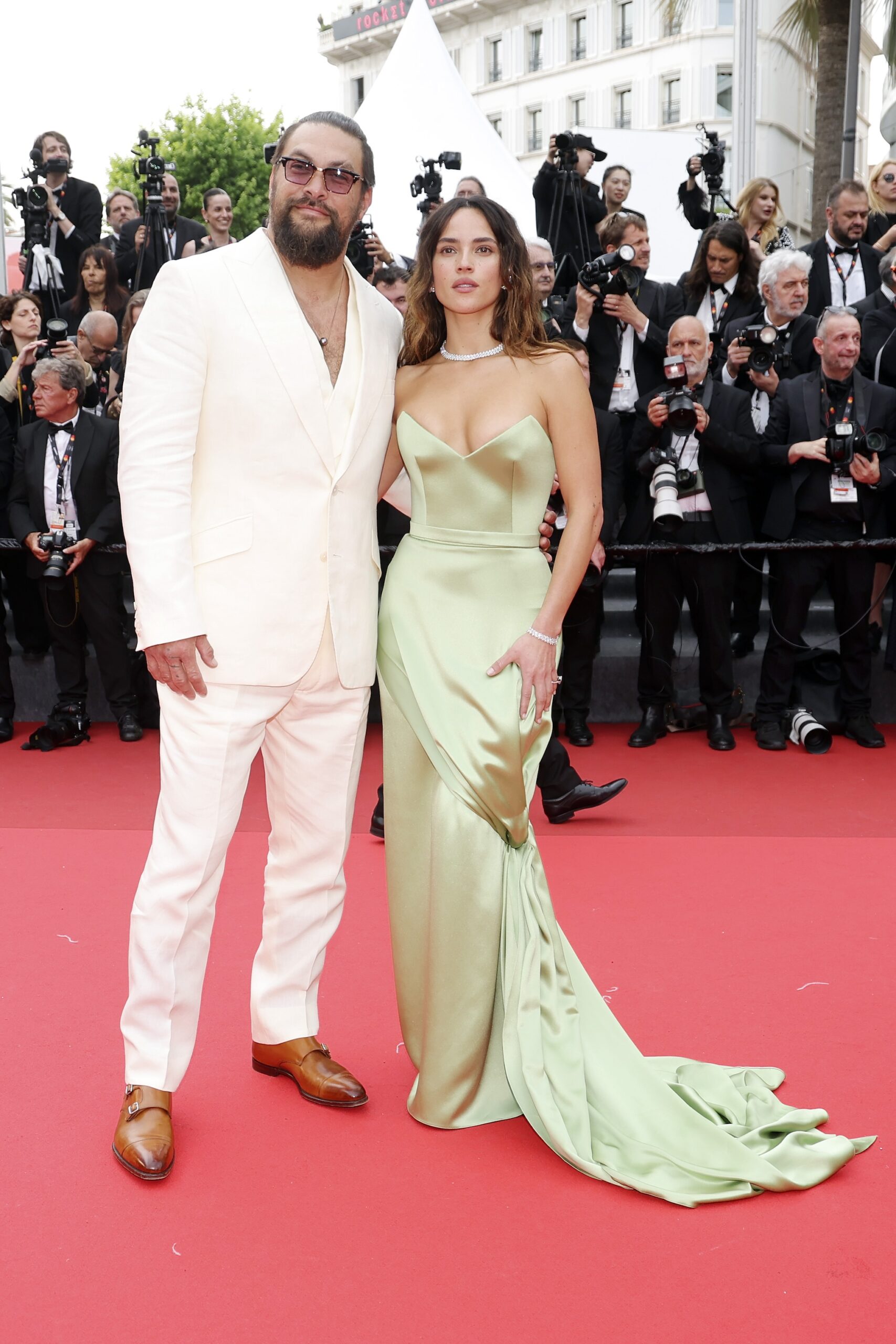 Jason Momoa and Adria Arjona attend the 