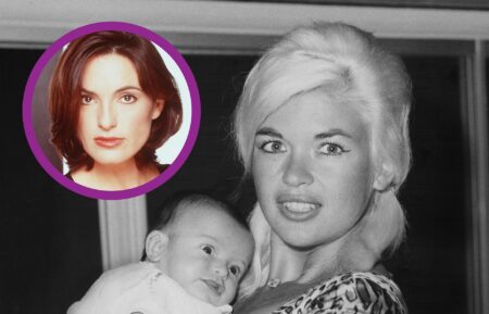 Jayne Mansfield holding six-weeks old Mariska Hargitay, United States, March 1964.