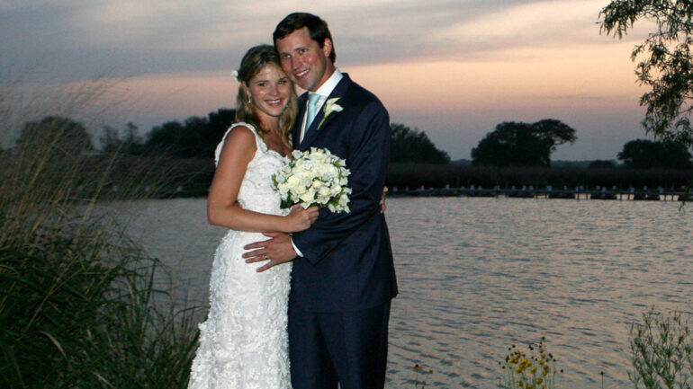 Henry and Jenna Hager pose for photographs along the lake at Prairie Chapel Ranch following their wedding ceremony May 10, 2008