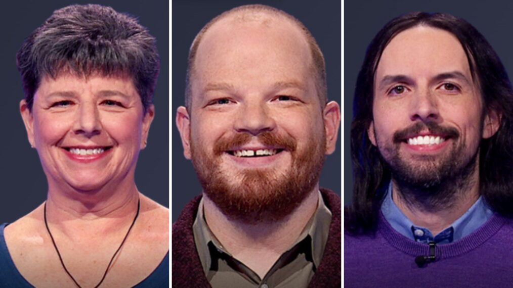Jeopardy! contestants (from left) Ellen Goldlust, Ben Ganger, Rhyme Modlin