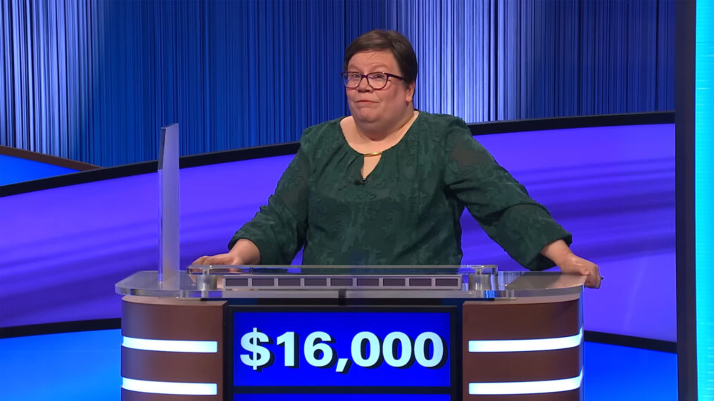 Erin Hoard on the May, 16, 2025, episode of 'Jeopardy!'