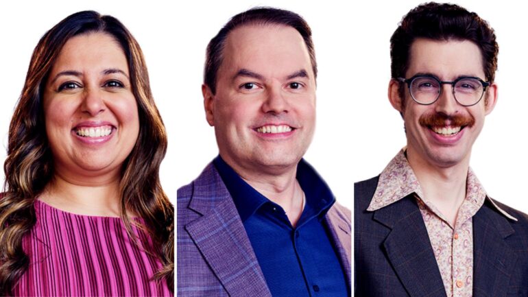 Juveria, Roger, and Isaac from Jeopardy! Masters