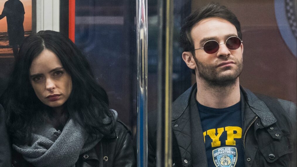 Krysten Ritter and Charlie Cox in 'The Defenders'
