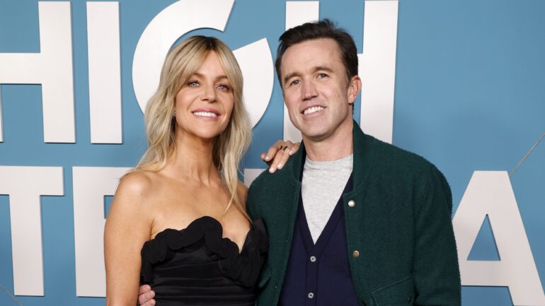 Kaitlin Olson and Rob McElhenney attend the Los Angeles Premiere of ABC's "High Potential" at No Vacancy on September 17, 2024 in Los Angeles, California.