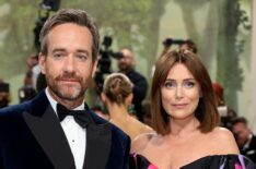 Matthew Macfadyen and Keeley Hawes attend The 2024 Met Gala Celebrating 'Sleeping Beauties: Reawakening Fashion' at The Metropolitan Museum of Art on May 06, 2024 in New York City.