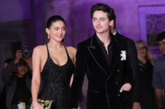 Timothee Chalamet and Kylie Jenner attend the photocall during the 70th David Di Donatello