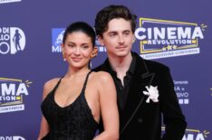 Timothee Chalamet and Kylie Jenner attend the photocall during the 70th David Di Donatello