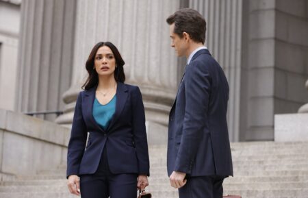 Odelya Halevi as A.D.A. Samantha Maroun, Hugh Dancy as A.D.A. Nolan Price — 'Law & Order' Season 24 Finale 