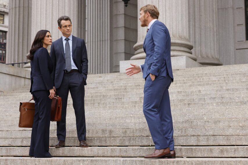 Odelya Halevi as A.D.A. Samantha Maroun, Hugh Dancy as A.D.A. Nolan Price, Jordan M. Cox as Carter Mills — 'Law & Order' Season 24 Finale 