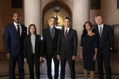 Mehcad Brooks as Detective Jalen Shaw, Maura Tierney as Lieutenant Jessica Brady, Reid Scott as Detective Vincent Riley, Hugh Dancy as A.D.A. Nolan Price, Odelya Halevi as A.D.A. Samantha Maroun, Tony Goldwyn as District Attorney Nicholas Baxter — 'Law & Order' Season 24