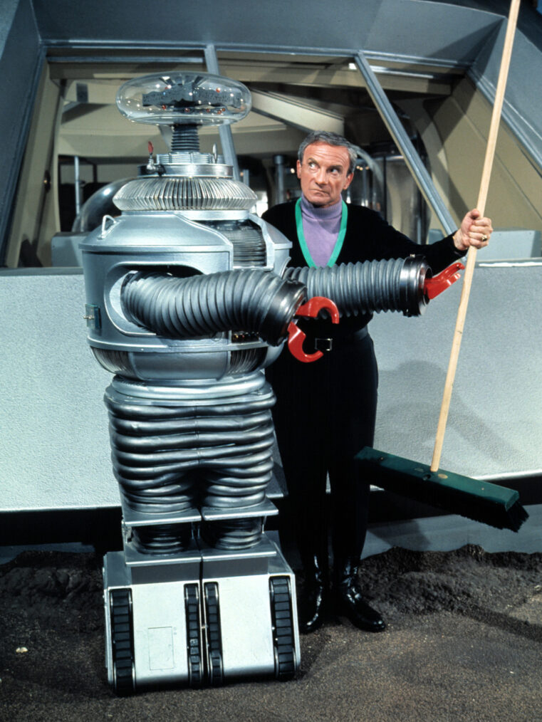 The Robot and Jonathan Harris as Dr. Zachary Smith in 'Lost in Space'