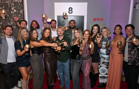 Mason Horacek, Sara Carton, Alex Brown, Lauren O'Brien, Joey Leveille, Taylor Haag, David Bettenburg, Daniel Hastings, Devin Buckley, Madison Errichiello, Molly Mulaney, Monica Danús, Meg Fink, Virginia Miller and Ben Mezzenga attend Love Is Blind @ SXSW on March 09, 2025 in Austin, Texas.