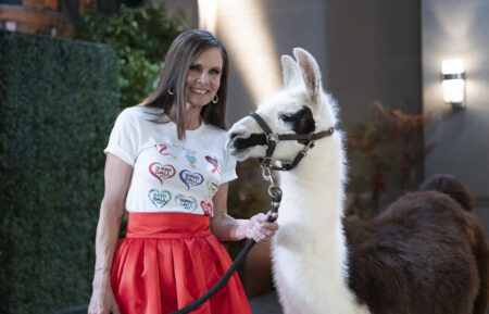 Lynn Herring with a llama on 'General Hospital' Nurses Ball 2025