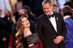 Director of 'My Mom Jayne' Mariska Hargitay and Peter Hermann attend the 'Die My Love' red carpet at the 78th annual Cannes Film Festival at Palais des Festivals on May 17, 2025 in Cannes, France.
