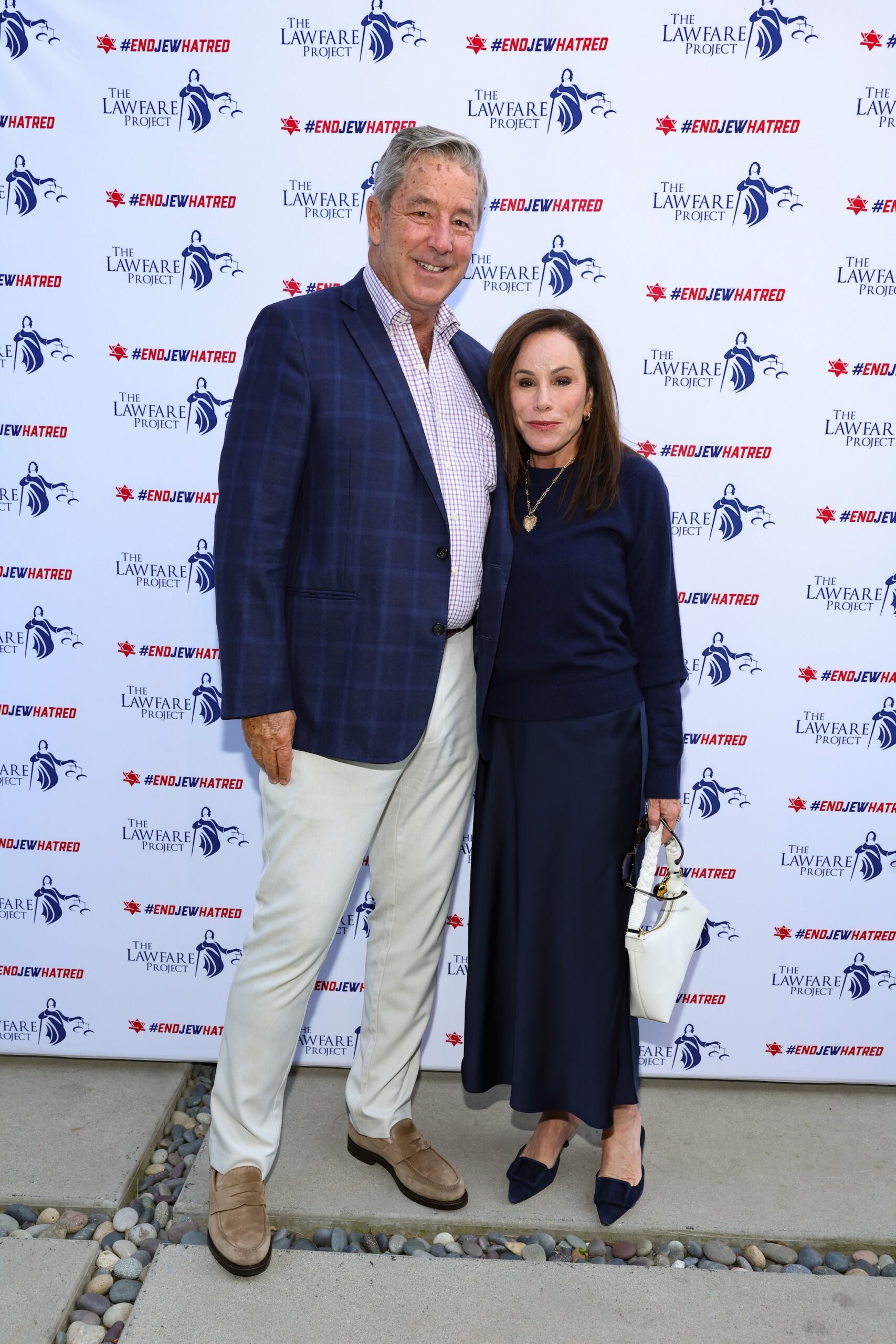 Steve Mitchel and Melissa Rivers attend Los Angeles End Jew Hatred/ The Lawfare Project Fundraiser on May 08, 2024 in Beverly Hills, California.