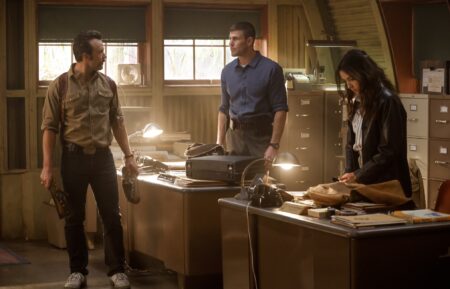 Kyle Schmid as Mike Franks, Austin Stowell as Leroy Jethro Gibbs, and Mariel Molino as Cecilia “Lala” Dominguez — 'NCIS: Origins' Season 1 Episode 11 