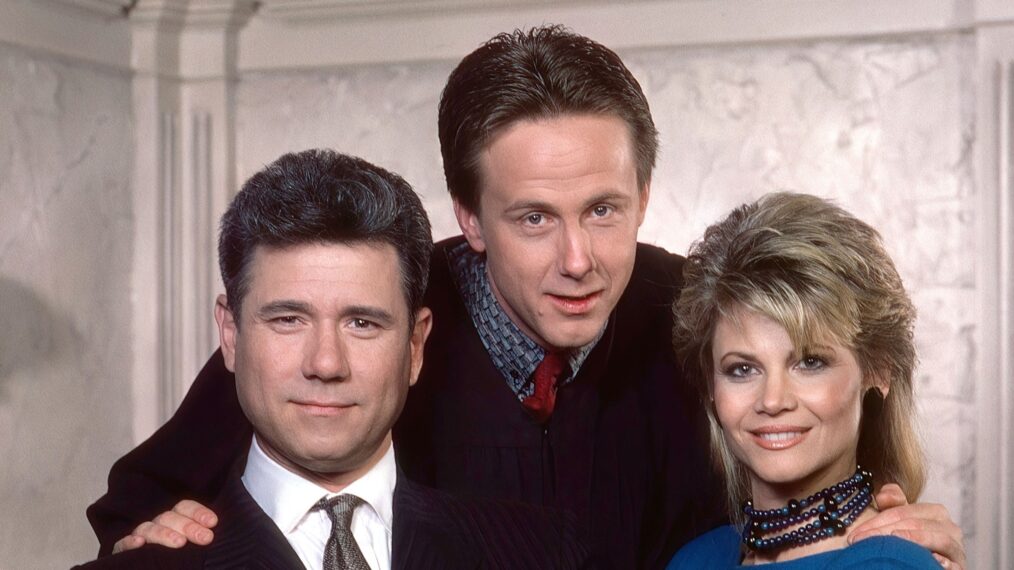 NIGHT COURT, from left: John Larroquette, Harry Anderson, Markie Post, 1984-92. ph: