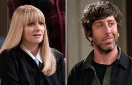 Melissa Rauch and Simon Helberg in the 'Night Court' Season 3 finale
