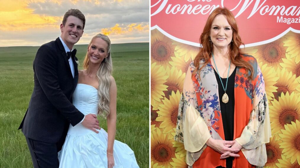 Paige Drummond and David Anderson on their wedding day; Ree Drummond