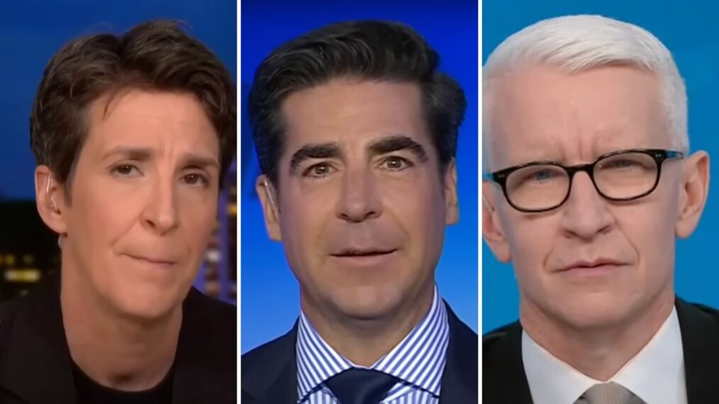 Rachel Maddow, Jesse Watters, and Anderson Cooper