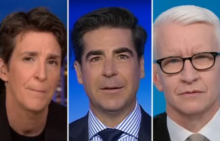 Rachel Maddow, Jesse Watters, and Anderson Cooper