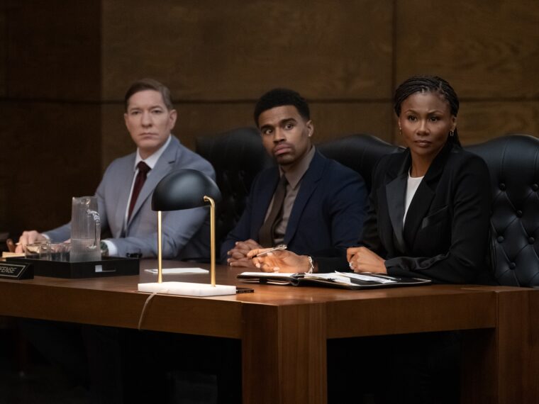 Joseph Sikora, Kyle Bary, and Emayatzy Corinealdi in 'Reasonable Doubt' Season 3