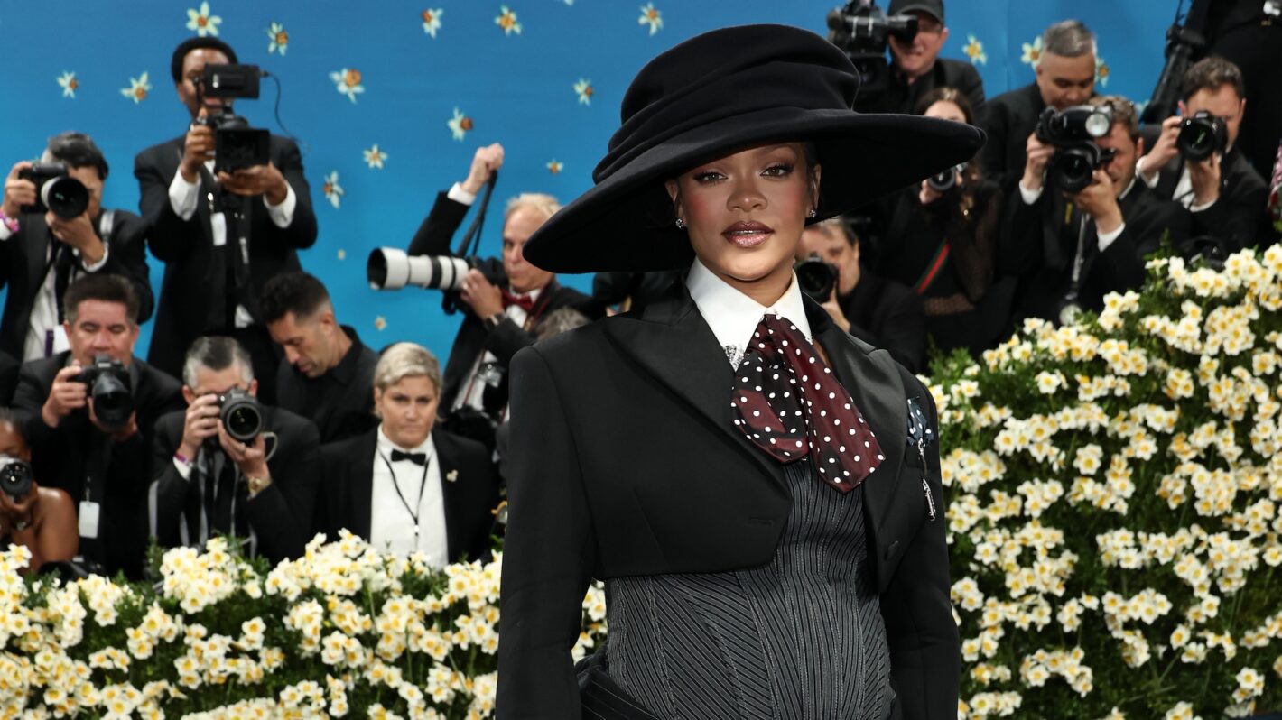 Rihanna attends the 2025 Met Gala Celebrating