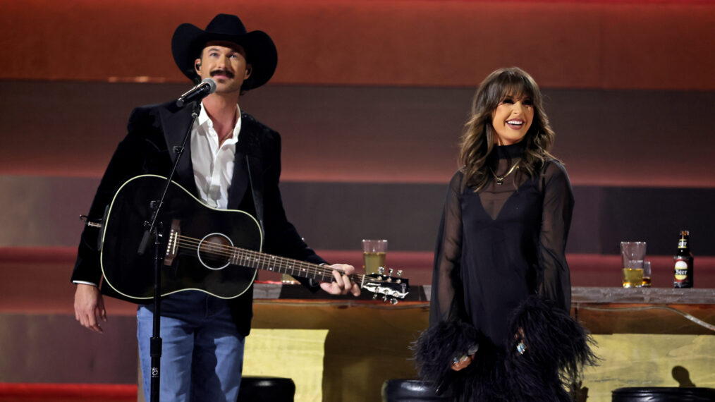 Riley Green and Ella Langley perform onstage during The 58th Annual CMA Awards