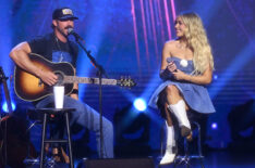 Riley Green and Megan Moroney perform onstage during Audacy’s Stars and Strings, presented by Discover at Hard Rock Live at Seminole Hard Rock Hotel