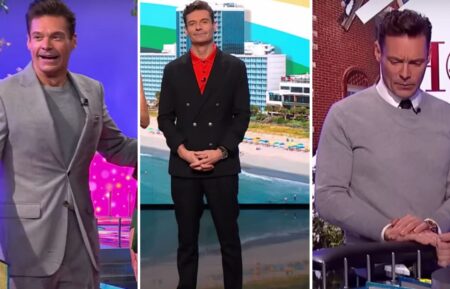 Ryan Seacrest hosting Wheel of Fortune in different outfits that fans say are bad
