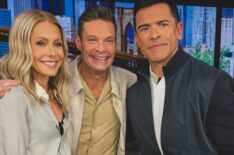 Ryan Seacrest on set of Live with Kelly and Mark with Kelly Ripa and Mark Consuelos on May 14, 2025