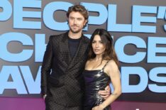 Adam Demos and Sarah Shahi attend the 47th Annual People's Choice Awards