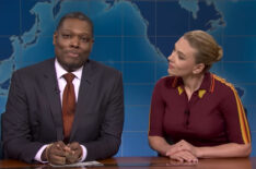 Michael Che and Scarlett Johansson in the May 17, 2025, episode of 'Saturday Night Live'