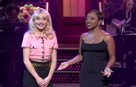 Sabrina Carpenter and Quinta Brunson in the May 3, 2025, episode of 'Saturday Night Live'