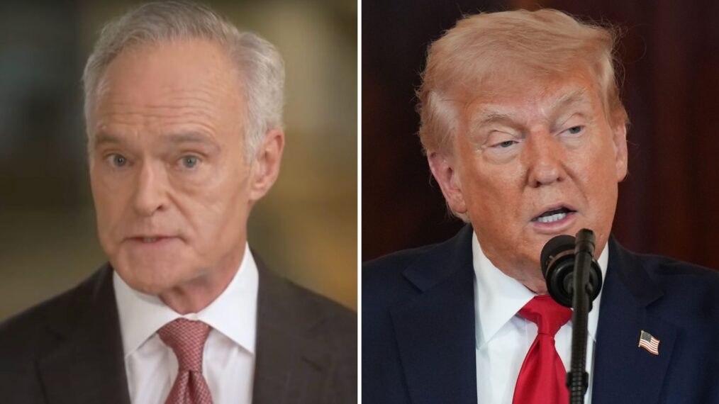 Scott Pelley and Donald Trump