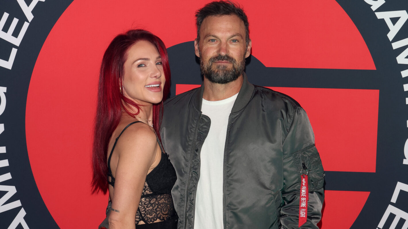 Sharna Burgess (L) and Brian Austin Green attend the Global Gaming League official launch