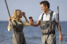 Milly Alcock as Simone, Kevin Bacon as Peter Kell in episode 103 of Sirens
