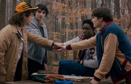 Gaten Matarazzo, Finn Wolfhard, Caleb McLaughlin, and Noah Schnapp in 'Stranger Things' Season 5