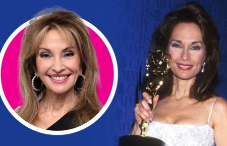 Susan Lucci with Emmy in 1999 and in 2025