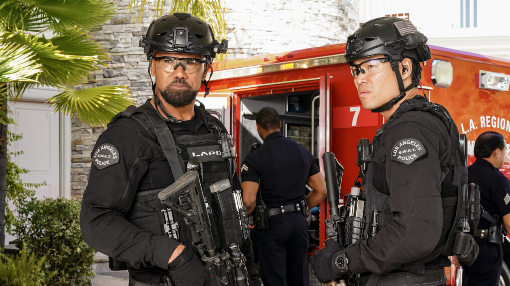 Shemar Moore as Daniel “Hondo” Harrelson and David Lim as Victor Tan in 'S.W.A.T.' Season 8 Episode 19 - 'Run to Ground'
