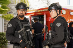 Shemar Moore as Daniel “Hondo” Harrelson and David Lim as Victor Tan in 'S.W.A.T.' Season 8 Episode 19 - 'Run to Ground'