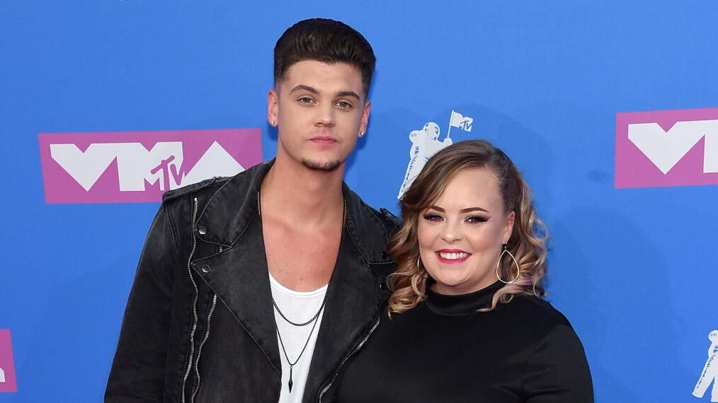 Tyler Baltierra and Catelynn Lowell attend the 2018 MTV Video Music Awards at Radio City Music Hall