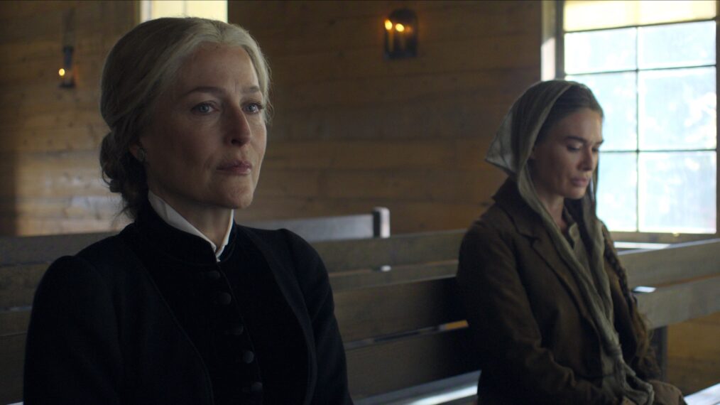 Gillian Anderson as Constance Van Ness and Lena Headey as Fiona Nolan in 'The Abandons' Episode 2